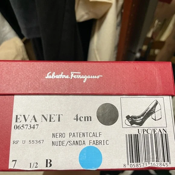Salvatore Ferragamo Eva Net Vara Pump Mesh Black Pink - Picture 12 of 13